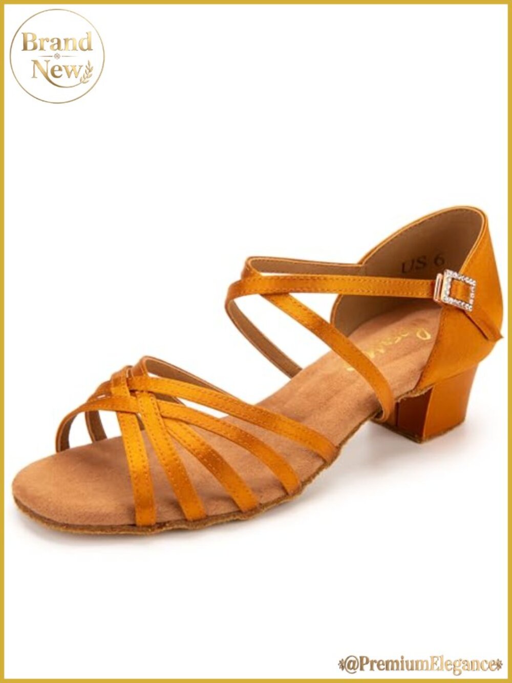 Satin Ballroom Dance Shoes Low Block Heel Suede Sole Latin Salsa Practice